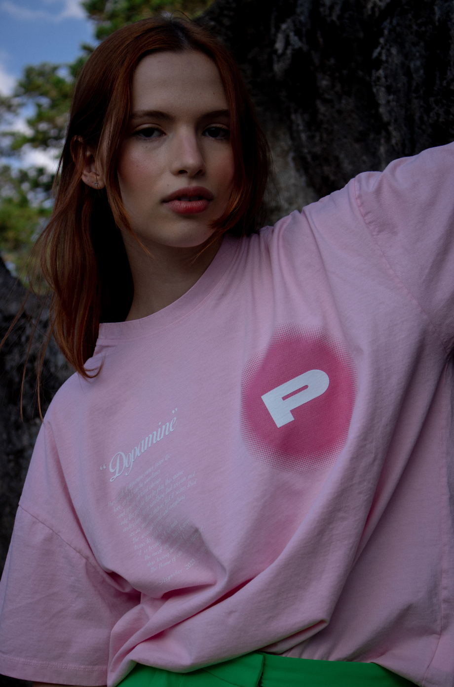 -T-shirt color rosada - 100% algodón -Estampados en serigrafia - alta densidad -Tag dedicatorio dopamine -Sello gel perspective -Diseñado y creado en Medellin,Colombia